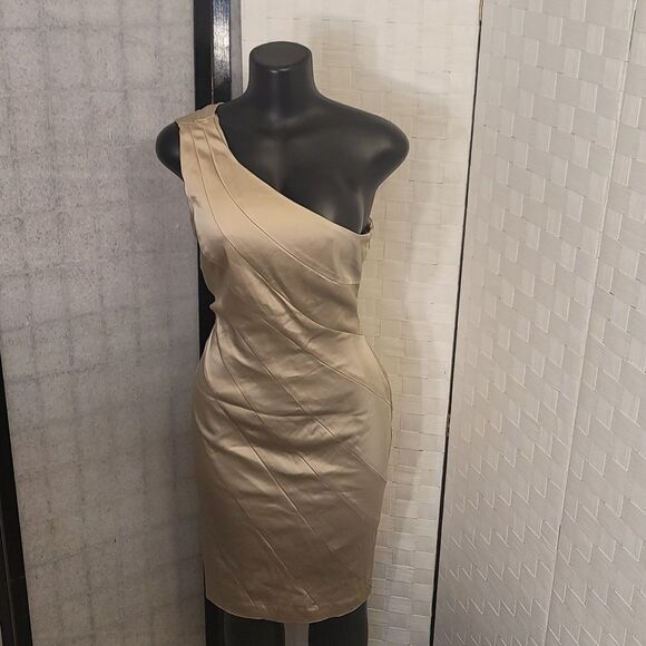 BRAND NEW CALVIN KLEIN STRETCH SILK SATIN ONE SHOULDER SHEATH DRESS - Picture 11 of 12